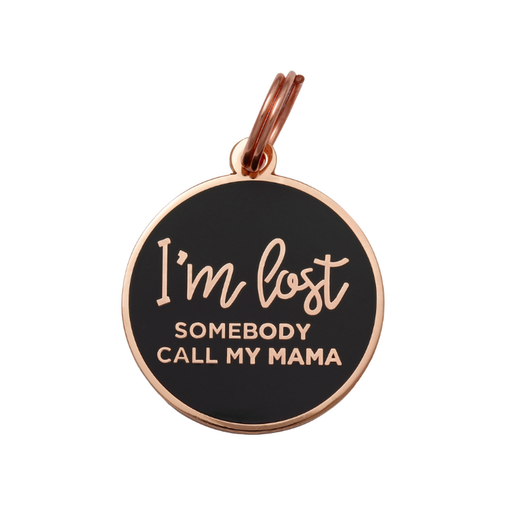 I'm Lost - Mama - Rose Gold & Navy - Pet ID Tag
