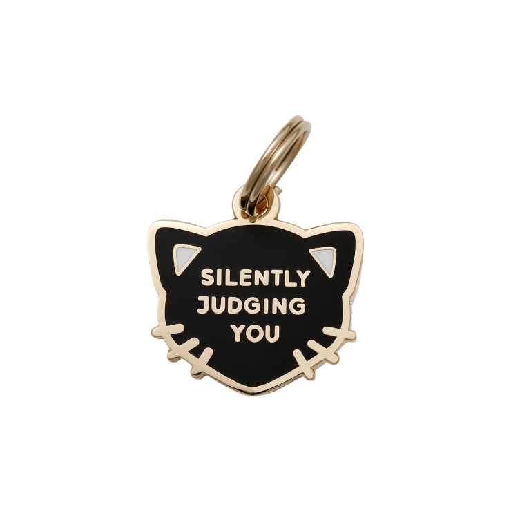 Silently Judging You - Black - Pet ID Tag