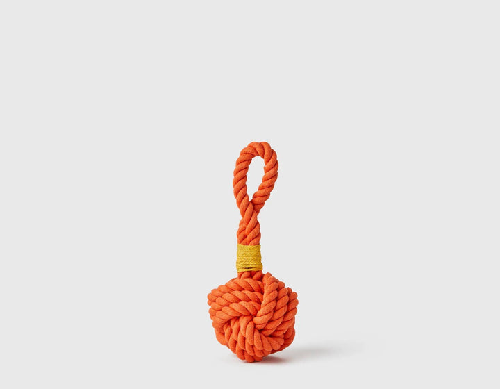 Jax & Bones - Celtic Knot Tie Rope Dog Toy Orange 3"
