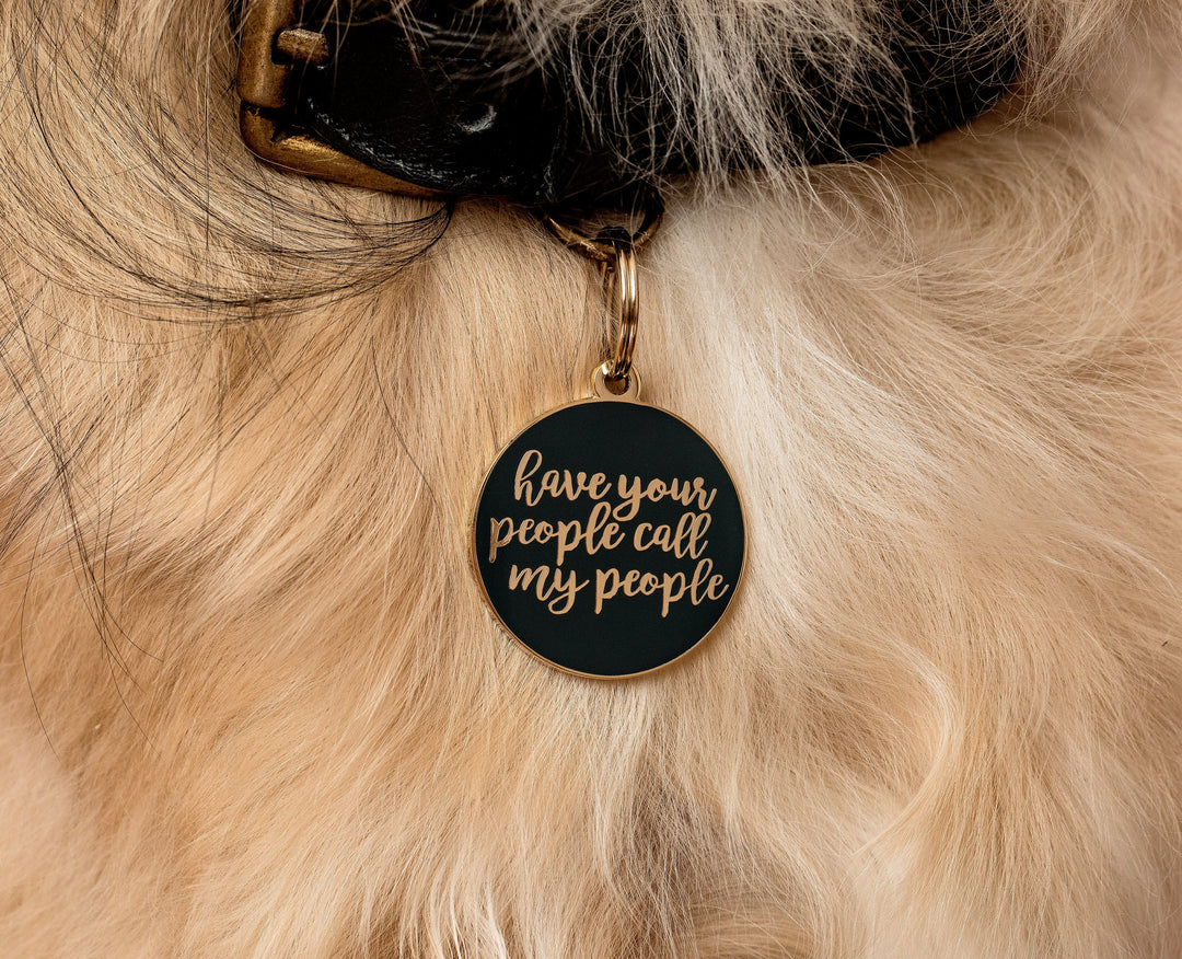 Have Your People - Gold & Navy - Pet ID Tag