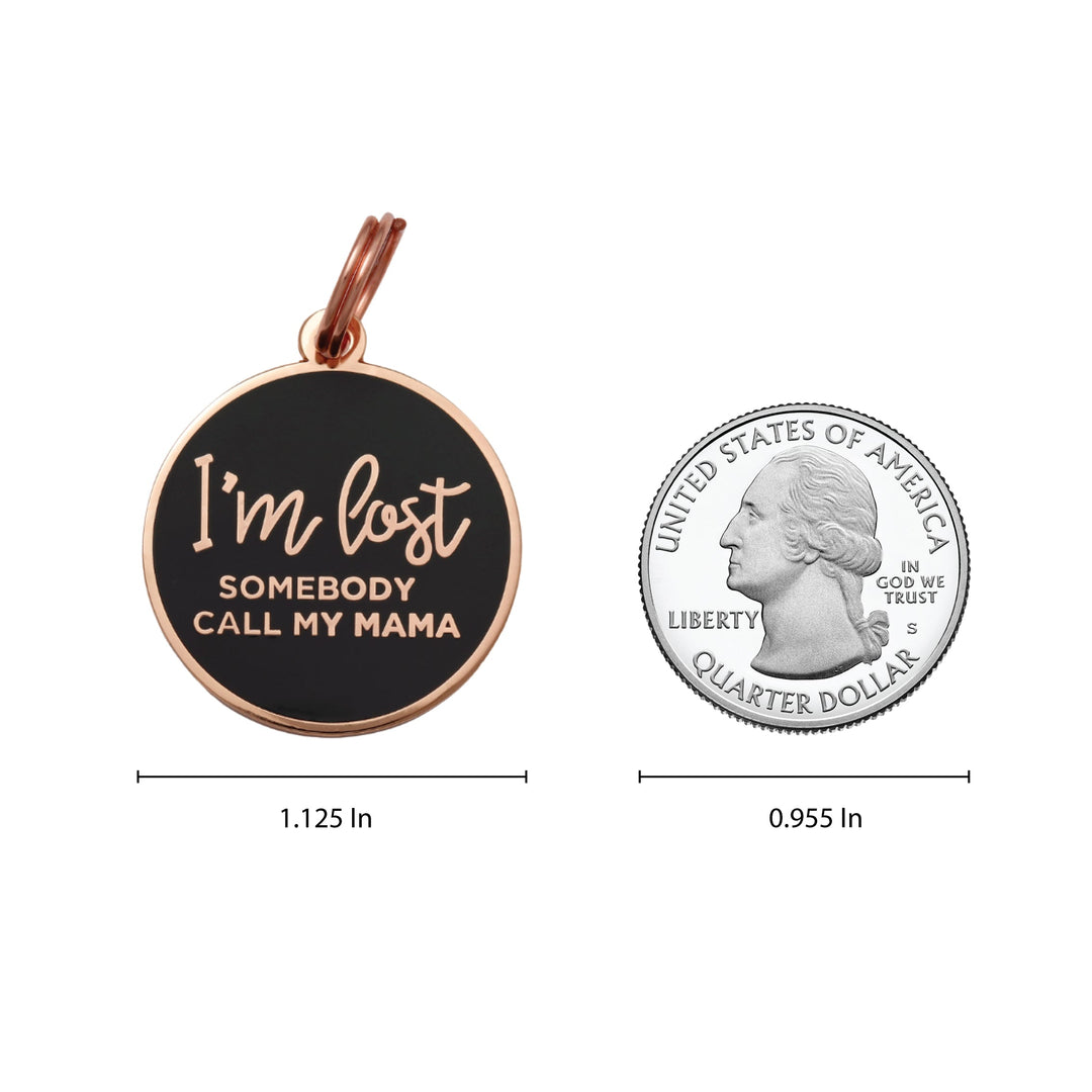 I'm Lost - Mama - Rose Gold & Navy - Pet ID Tag