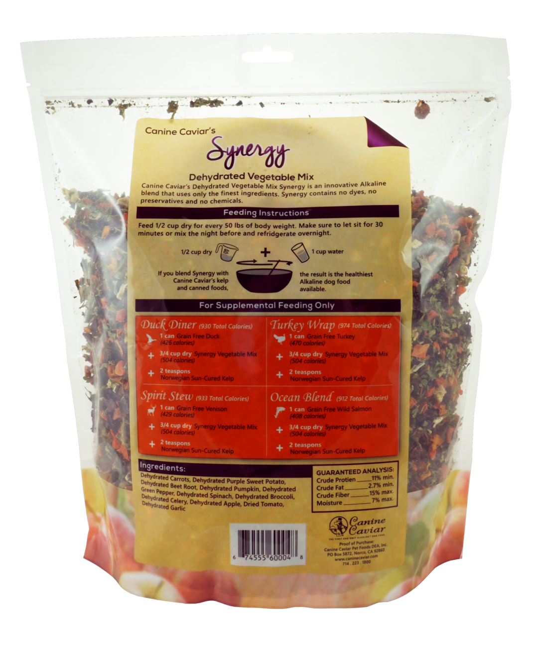 Canine Caviar - Synergy Dehydrated Vegetable Mix Food Supplement